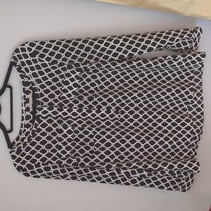 GAP Black and White Honeycomb Blouse